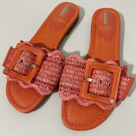 Brand New Sam Edelman Bambi Slides in Orange - Picture 4 of 6